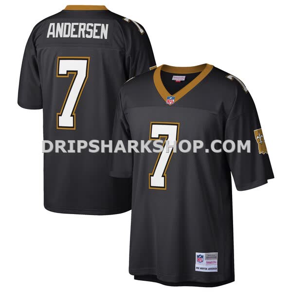 Mens Mitchell And Ness Morten Andersen Black New Orleans Saints Retired Player Legacy Replica Jersey Pi2795000