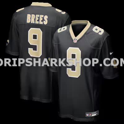 Mens Nike Drew Brees Black New Orleans Saints Team Game Jersey