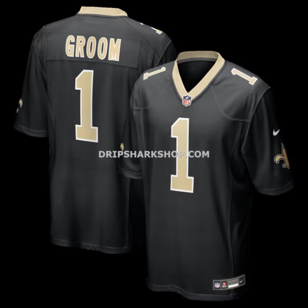 Mens Nike Number 1 Groom Black New Orleans Saints Game Jersey