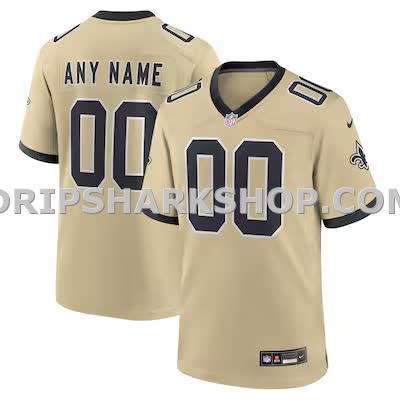 Mens Nike Gold New Orleans Saints Gameday Golds Alternate Custom Game Jersey