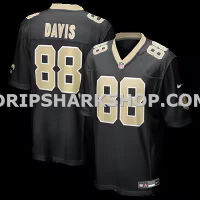 Mens Nike Shaquan Davis Black New Orleans Saints Game Jersey