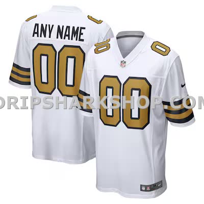Mens Nike White New Orleans Saints Alternate Custom Game Jersey