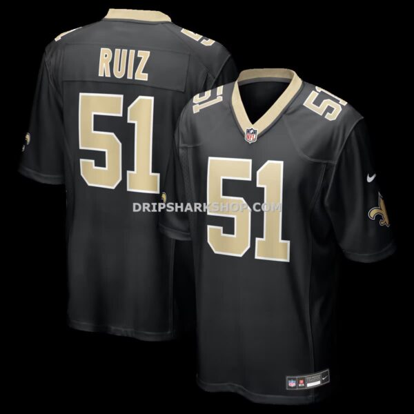 Mens Nike Cesar Ruiz Black New Orleans Saints Player Game Jersey