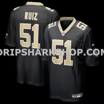 Mens Nike Cesar Ruiz Black New Orleans Saints Player Game Jersey