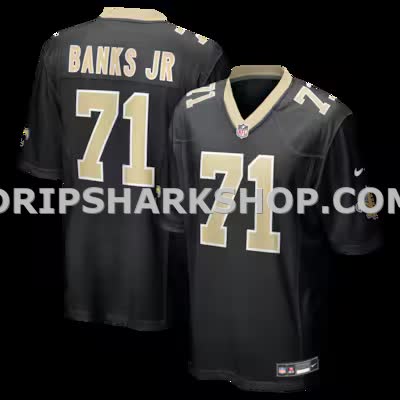 Mens Nike Kelvin Banks Jr Black New Orleans Saints Game Player Jersey