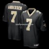Mens Nike Morten Andersen Black New Orleans Saints Game Retired Player Jersey