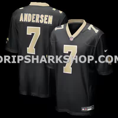 Mens Nike Morten Andersen Black New Orleans Saints Game Retired Player Jersey