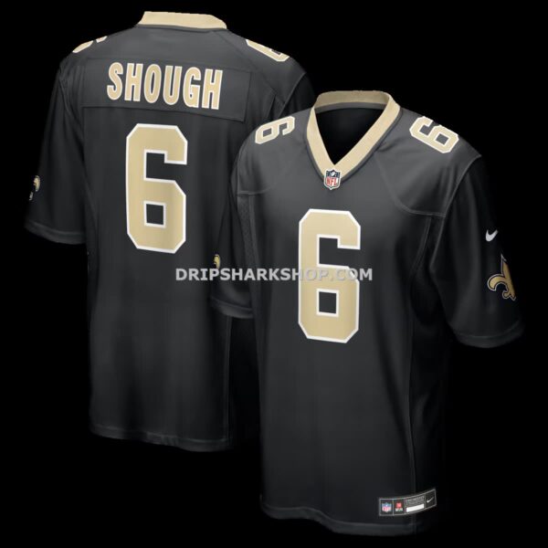 Mens Nike Tyler Shough Black New Orleans Saints Game Jersey