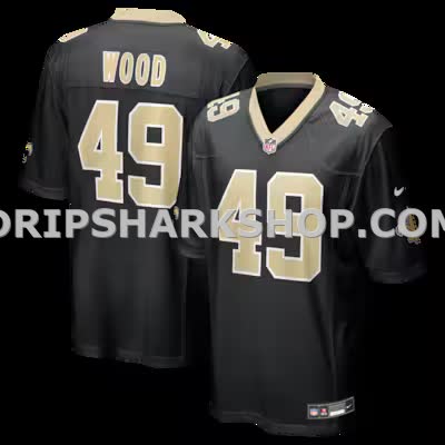 Mens Nike Zach Wood Black New Orleans Saints Game Jersey