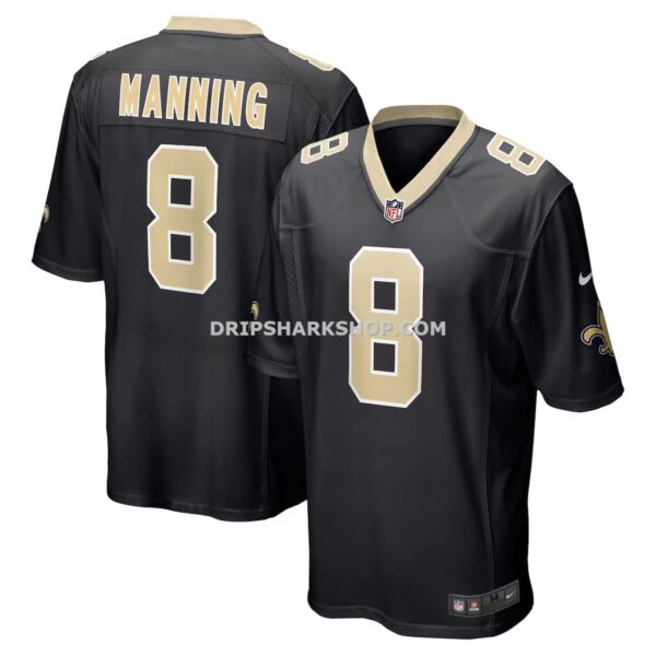 Mens Nike Archie Manning Black New Orleans Saints Retired Player Game Jersey