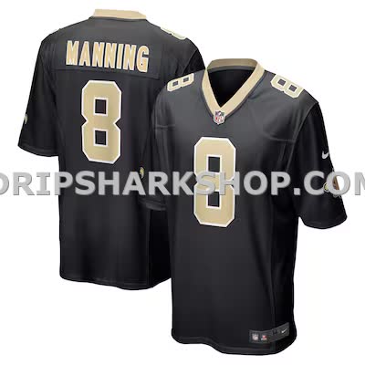 Mens Nike Archie Manning Black New Orleans Saints Retired Player Game Jersey