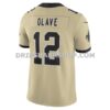 NFL23d088G06-7fdc8a Mens Nike Chris Olave Gold New Orleans Saints Gameday Golds Alternate Vapor Fuse Limited Jersey