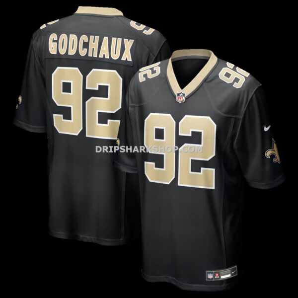 NFL23db7eG04-69d25f Mens Nike Davon Godchaux Black New Orleans Saints Team Game Jersey