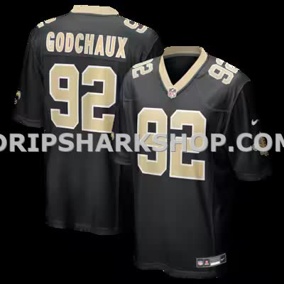 Mens Nike Davon Godchaux Black New Orleans Saints Team Game Jersey