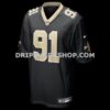 Mens Nike Vernon Broughton Black New Orleans Saints Team Game Jersey