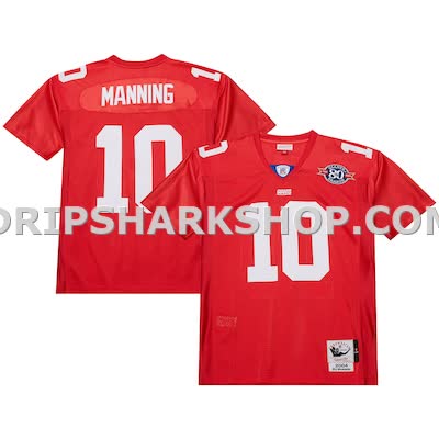 Mens Mitchell And Ness Eli Manning Red New York Giants 2004 Authentic Throwback Retired Player Jersey