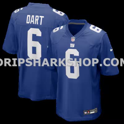 Mens Nike Jaxson Dart Royal New York Giants Team Game Jersey