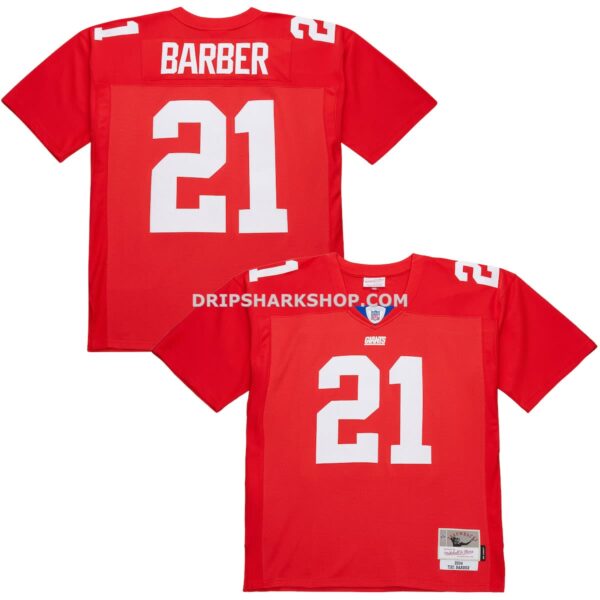 Mens Mitchell And Ness Tiki Barber Red New York Giants 2004 Legacy Replica Jersey