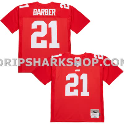 Mens Mitchell And Ness Tiki Barber Red New York Giants 2004 Legacy Replica Jersey