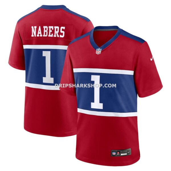 NFL24b118G04-8628d9 Mens Nike Malik Nabers Century Red New York Giants Alternate Game Jersey