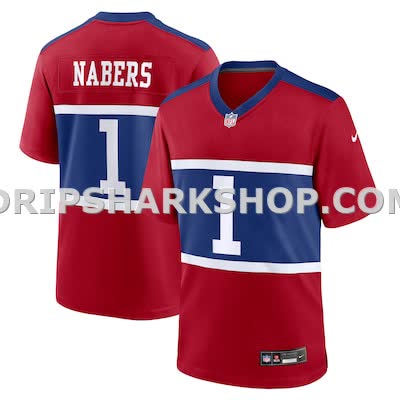 Mens Nike Malik Nabers Century Red New York Giants Alternate Game Jersey