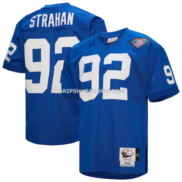 Mens Mitchell And Ness Michael Strahan Royal New York Giants 1994 Authentic Throwback Retired Player Jersey