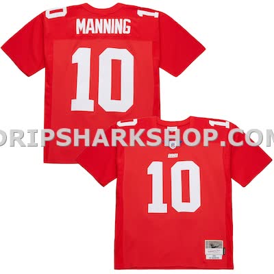 Mens Mitchell And Ness Eli Manning Red New York Giants 2004 Legacy Replica Jersey
