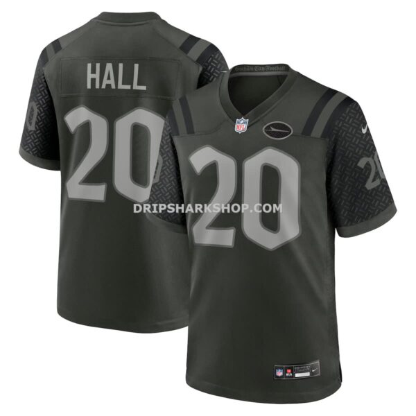Mens Nike Breece Hall Gotham Green New York Jets 2025 Rivalries Collection Game Jersey