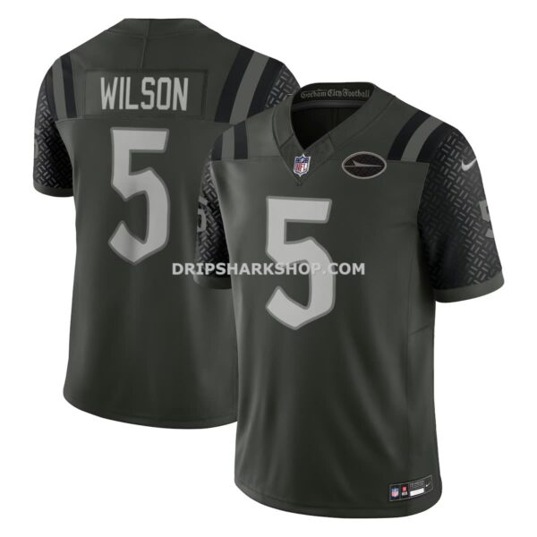 Mens Nike Garrett Wilson Gotham Green New York Jets 2025 Rivalries Collection Limited Jersey
