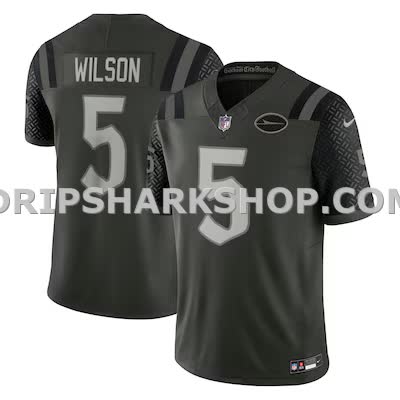 Mens Nike Garrett Wilson Gotham Green New York Jets 2025 Rivalries Collection Limited Jersey