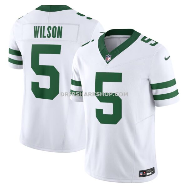 Mens Nike Garrett Wilson Legacy White New York Jets Vapor Fuse Limited Jersey