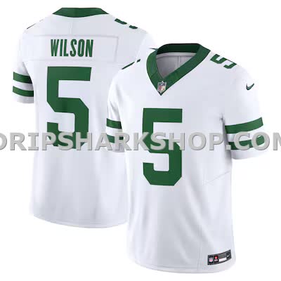 Mens Nike Garrett Wilson Legacy White New York Jets Vapor Fuse Limited Jersey