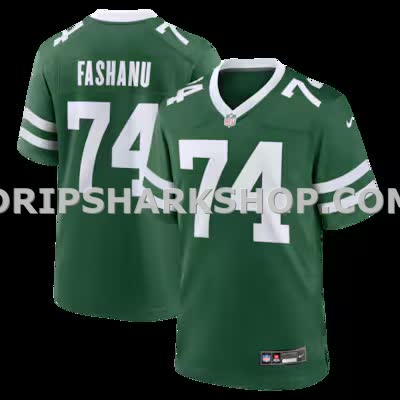 Mens Nike Olu Fashanu Gotham Green New York Jets Player Game Jersey