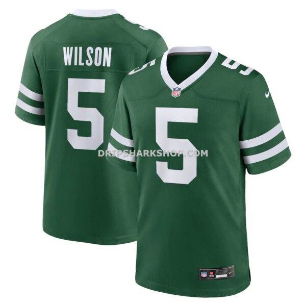 NFL253ff1G04-530a51 Mens Nike Garrett Wilson Legacy Green New York Jets Game Jersey
