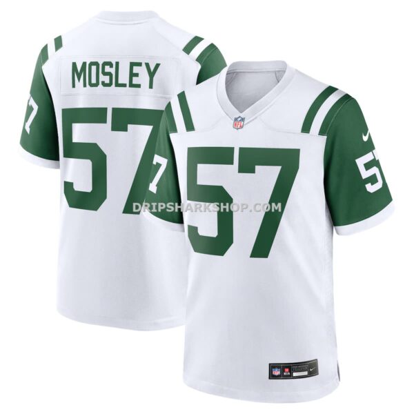 NFL254514G04-706804 Mens Nike Cj Mosley White New York Jets Classic Alternate Game Jersey