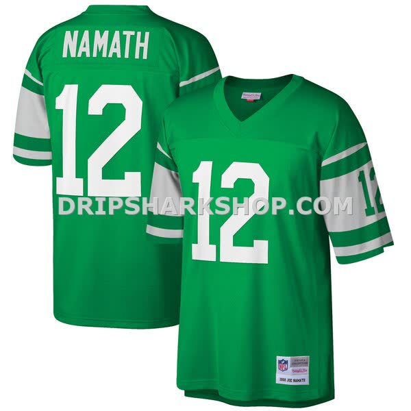 Mens Mitchell And Ness Joe Namath Green New York Jets Big And Tall 1968 Retired Player Replica Jersey Pi3300000
