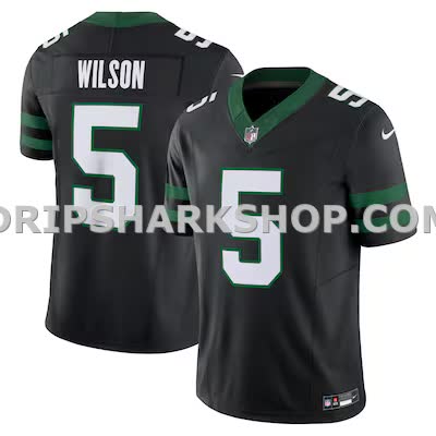 Mens Nike Garrett Wilson Legacy Black New York Jets Alternate Vapor Fuse Limited Jersey