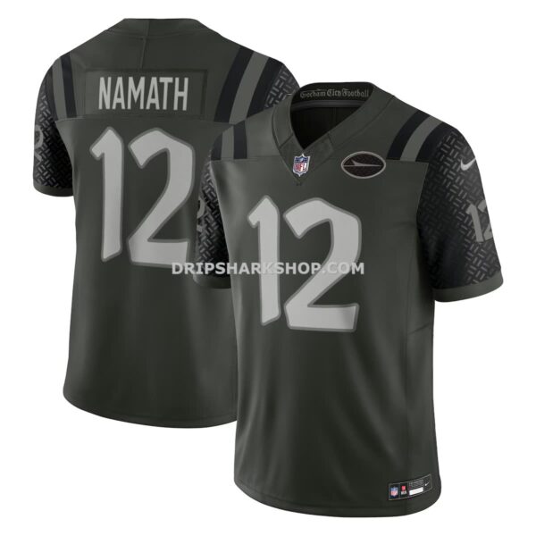 NFL254e45G04-1c3158 Mens Nike Joe Namath Gotham Green New York Jets 2025 Rivalries Collection Retired Player Limited Jersey