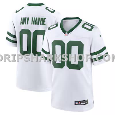 Mens Nike Legacy White New York Jets Custom Game Jersey