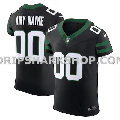 Mens Nike Legacy Black New York Jets Alternate Vapor Fuse Elite Custom Jersey