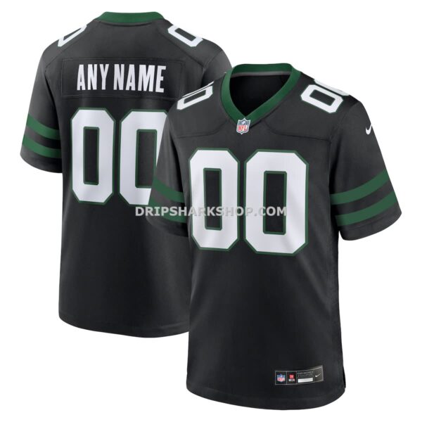 Mens Nike Legacy Black New York Jets Alternate Custom Game Jersey