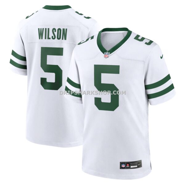 Mens Nike Garrett Wilson Legacy White New York Jets Game Jersey