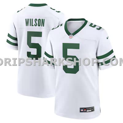 Mens Nike Garrett Wilson Legacy White New York Jets Game Jersey