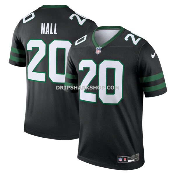 NFL25c8b0G04-5831ca Mens Nike Breece Hall Black New York Jets Legend Player Performance Top