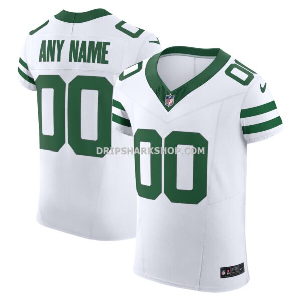 Mens Nike White New York Jets Vapor Fuse Elite Custom Jersey