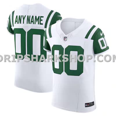 Mens Nike White New York Jets Vapor Fuse Elite Custom Jersey