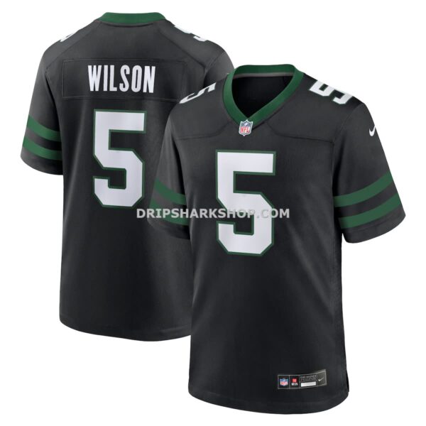 Mens Nike Garrett Wilson Legacy Black New York Jets Alternate Game Jersey