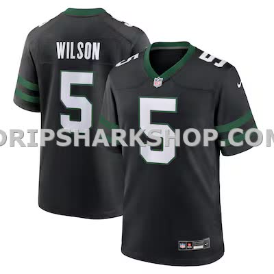 Mens Nike Garrett Wilson Legacy Black New York Jets Alternate Game Jersey