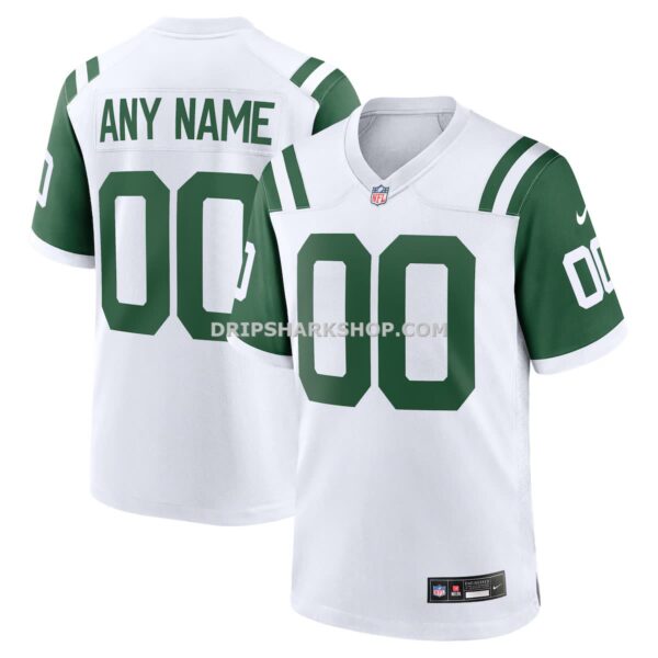 NFL25d13eG04-aaf891 Mens Nike White New York Jets Classic Alternate Custom Replica Jersey