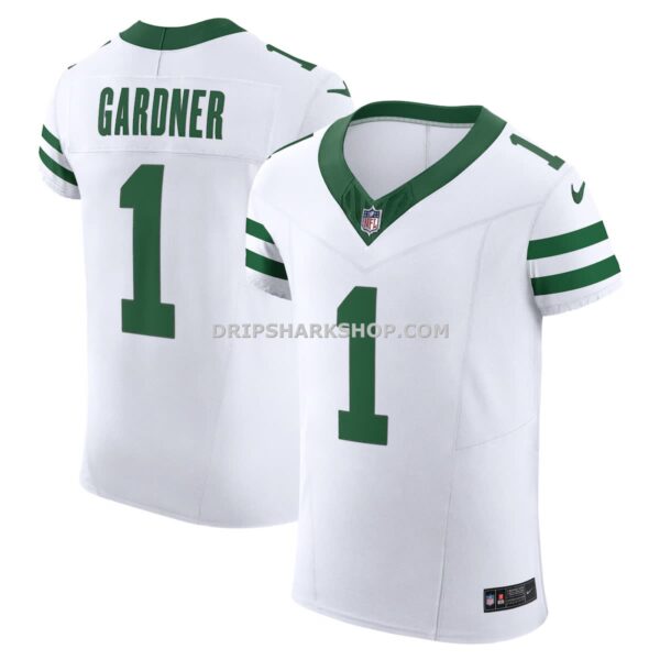 Mens Nike Ahmad Sauce Gardner White New York Jets Alternate Vapor Fuse Elite Jersey